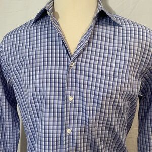 CANALI Men’s Check Long Sleeve Button Down Shirt Size 16 1/2
